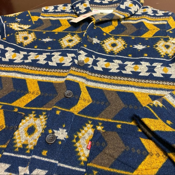 Levi's Men's  Mina Cardigan Sweater Aztec navy - Picture 2 of 4